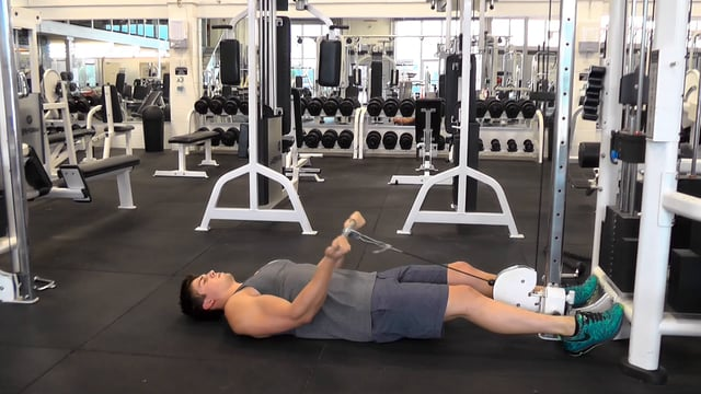 Lying Straight Bar Cable Curls