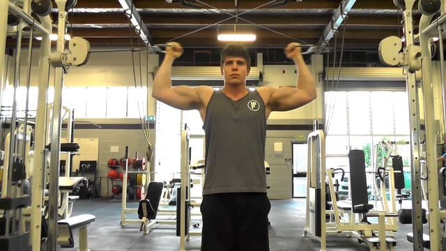 Double Arm Cable Curl To The Head
