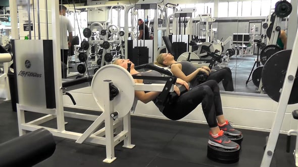 Hip Thrust On Lying Hamstring Machine