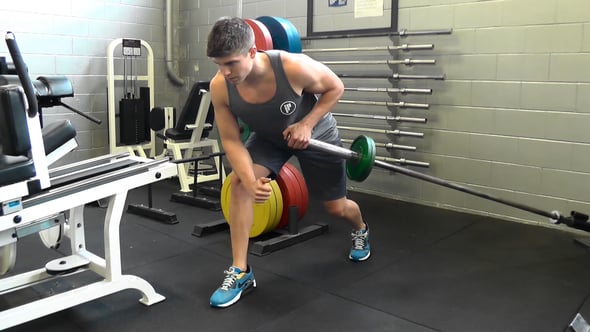 Single Arm Barbell Bent Over Row