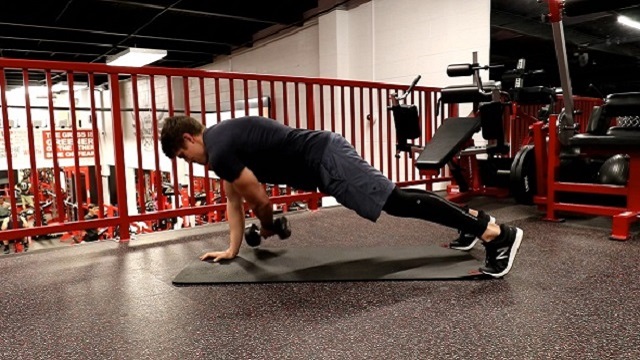 High Plank DB Pull Through