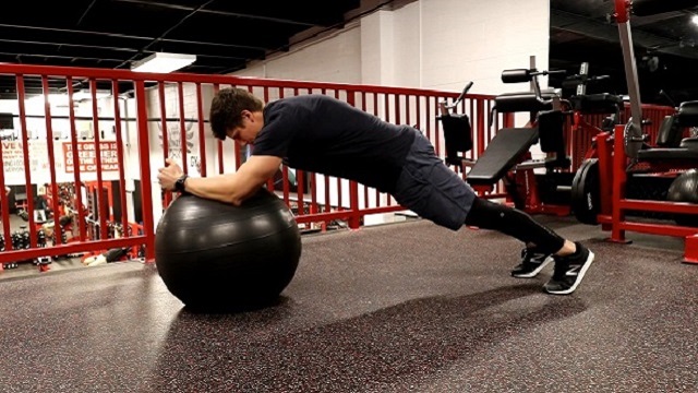 Swiss Ball Plank Push Out