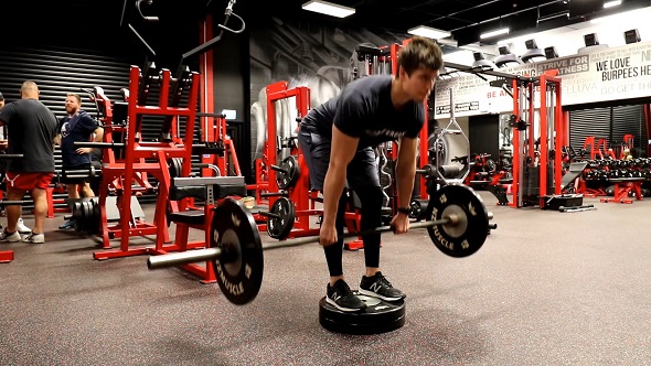 Deficit Barbell Romanian Deadlift