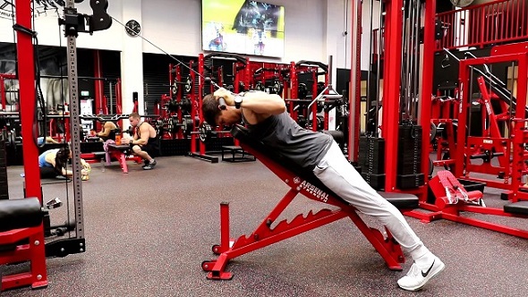 Chest Supported Behind The Neck Lat Pulldown