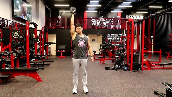 Close - Neutral Grip Single Arm Standing Dumbbell Shoulder Press