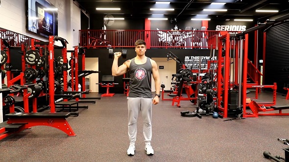 Single Arm Standing Dumbbell Shoulder Press